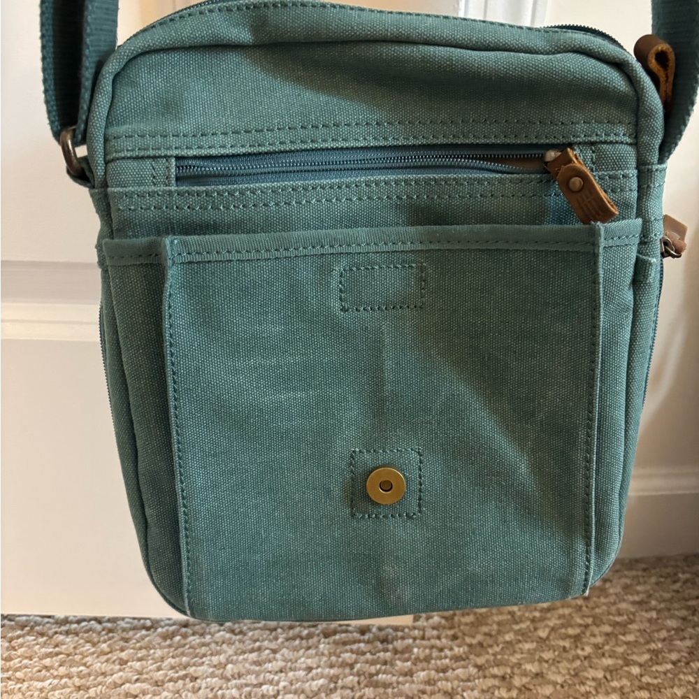 Troop London TRP0211 Classic Canvas Across Body Bag – Turquoise - Picture 3 of 7